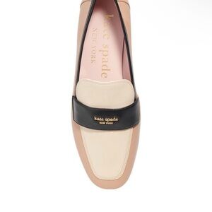 kate spade Two-Tone Leather Penny Loafers in Pink, Cream & Black